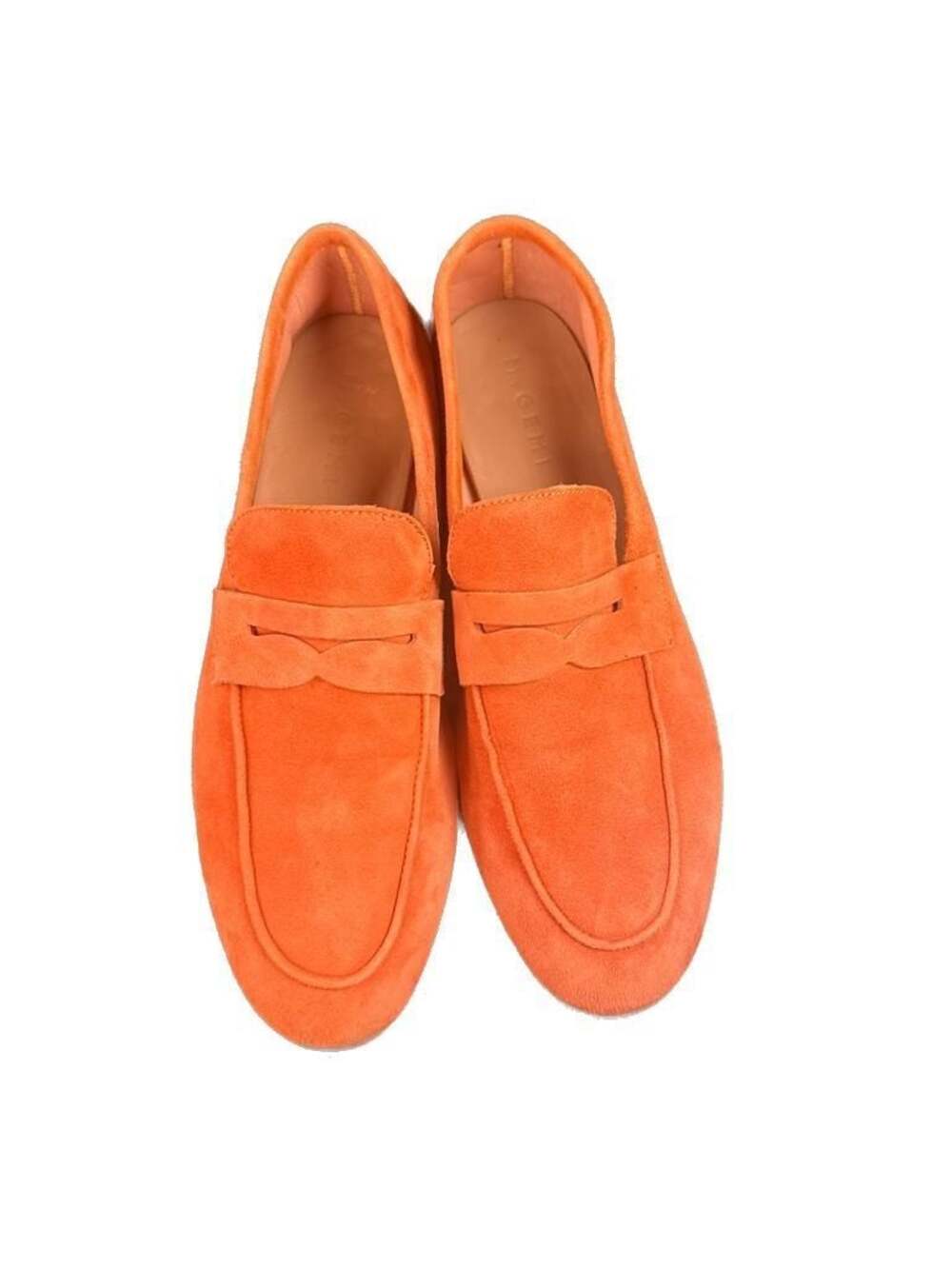 M.Gemi The Sacca Donna Tangerine Orange Suede Penny Loafers, Beautiful Size 40.5 - Picture 6 of 8